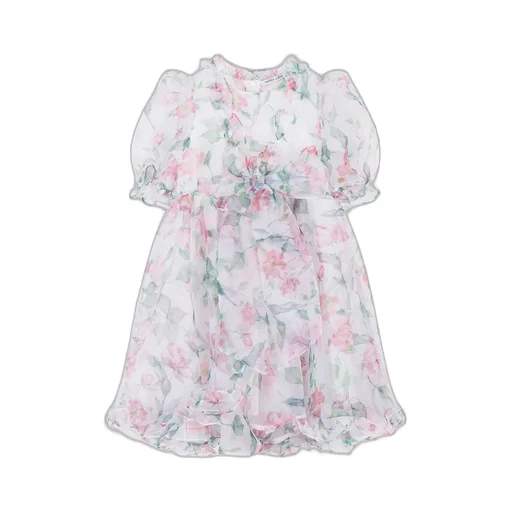 Mama Luma Organza Ruffled Rose Dress