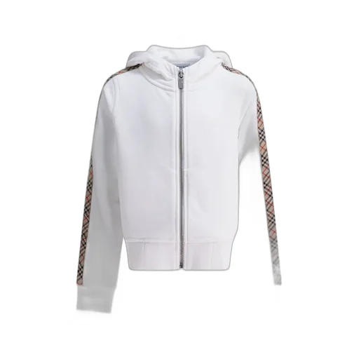 Burberry Kids Check Trim Zip Hoodie