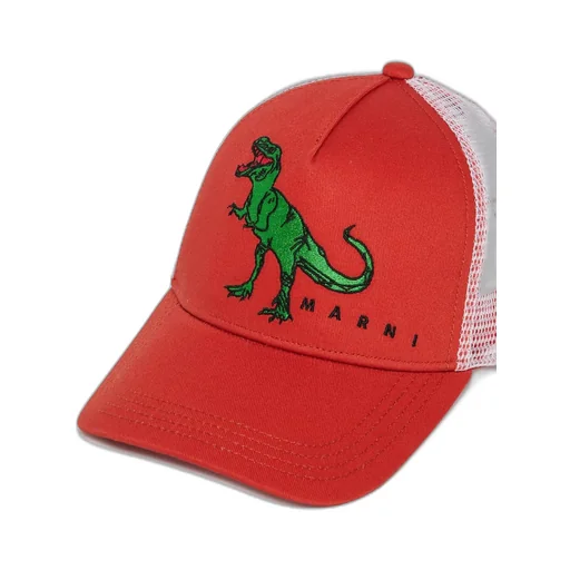 Marni Kids Logo Embroidered Mesh Panelled Baseball Cap