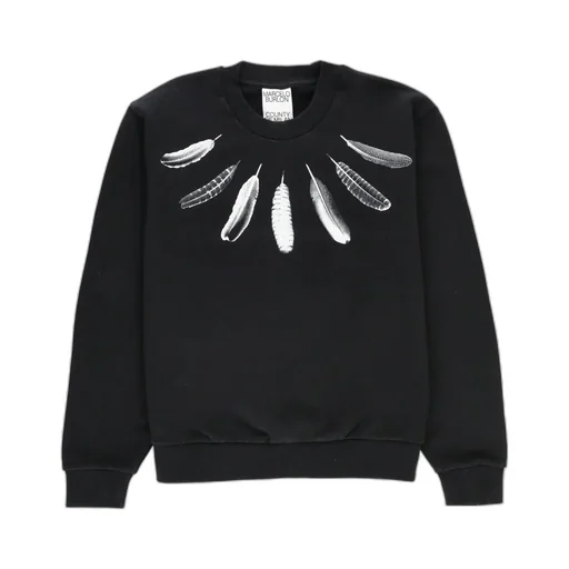 Marcelo Burlon County Of Milan Kids Feathers Printed Crewneck Sweatshirt