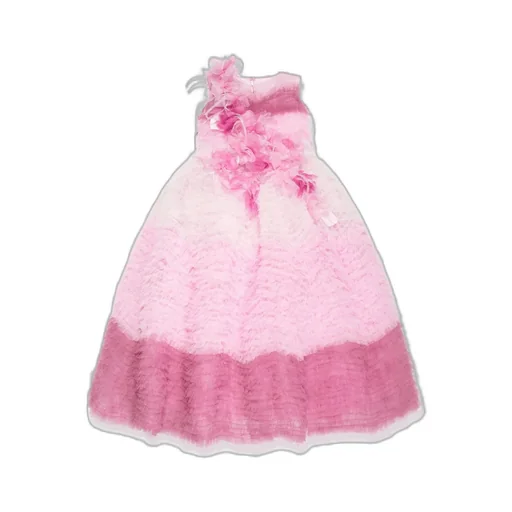 Marchesa Kids Couture Tiered-Tulle Flared Crewneck Dress