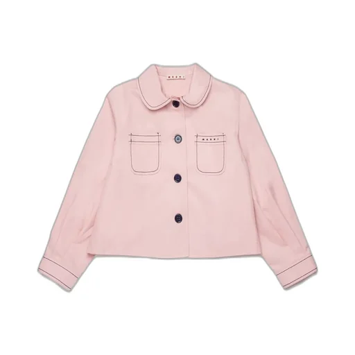 Marni Kids Logo Embroidered Jacket