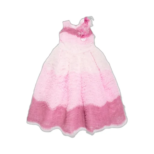Marchesa Kids Couture Tiered-Tulle Flared Crewneck Dress
