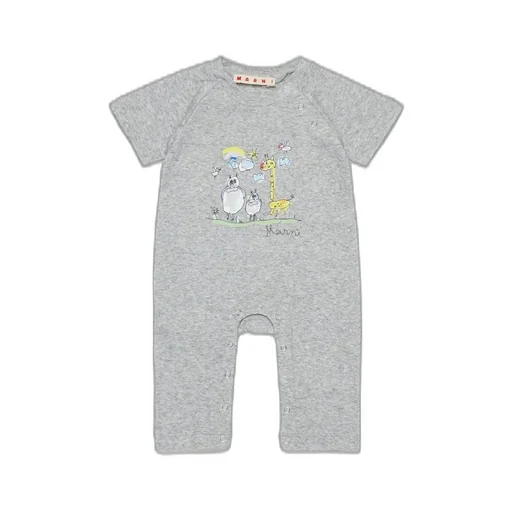 Marni Kids Graphic Printed Short-Sleeved Romper