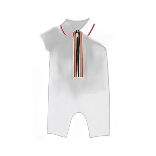 Burberry Kids Icon Stripe Detail Playsuit