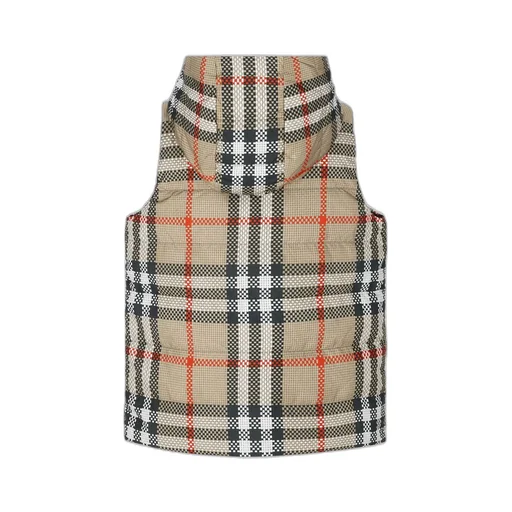 Burberry Kids Reversible Checked Hooded Puffer Gilet
