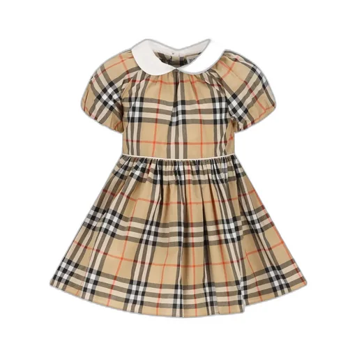 Burberry Kids Checked Peter Pan-Collar Pleated Dress Set