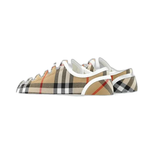 Burberry Kids Checked Lace-Up Sneakers