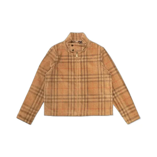 Burberry Kids Check Corduroy Harrington Jacket