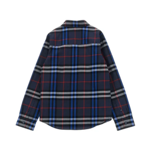 Burberry Kids Checked Curved Hem Shirt