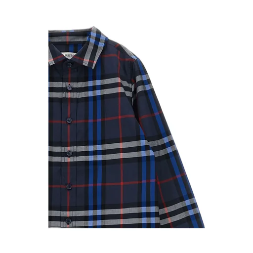 Burberry Kids Checked Curved Hem Shirt