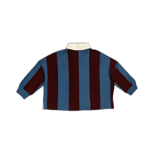 Burberry Kids Striped Logo Embroidered Polo Shirt