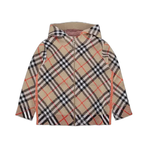 Burberry Kids Check Pattern Zip-Up Hoodie