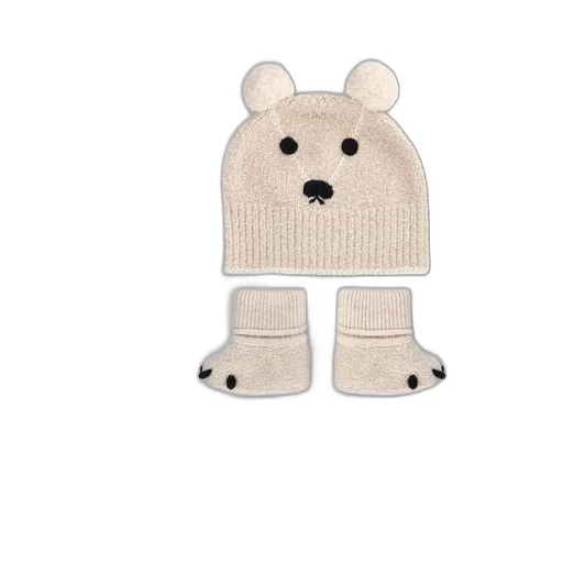 Burberry Kids Logo-Embroidered Ribbed Beanie Set
