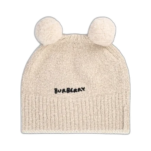 Burberry Kids Logo-Embroidered Ribbed Beanie Set