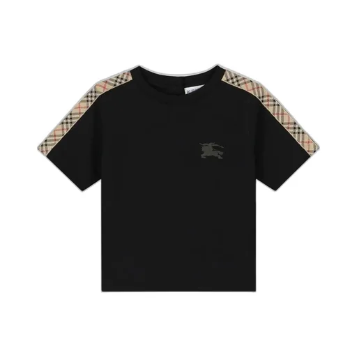 Burberry Kids Logo Printed Checked T-Shirt