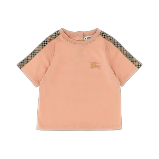 Burberry Kids Checked Trim Crewneck T-Shirt