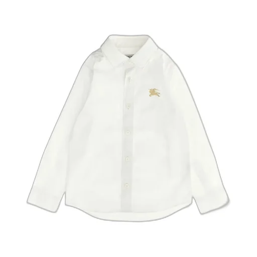 Burberry Kids Logo Embroidered Curved Hem Shirt
