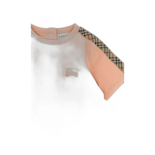 Burberry Kids Checked Trim Crewneck T-Shirt