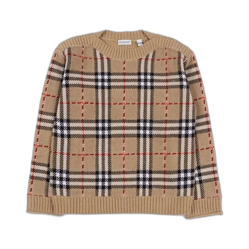Burberry Kids Checked Crewneck Jumper