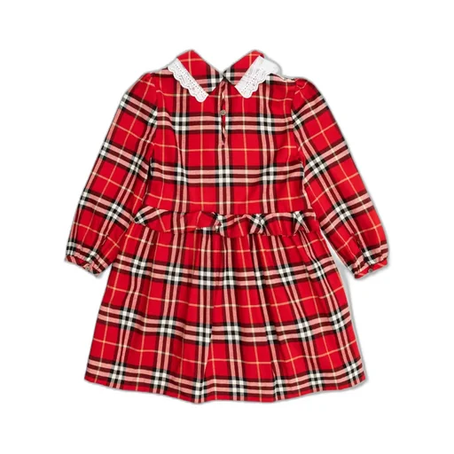 Burberry Kids Ruffled Plaid Patterned Dress