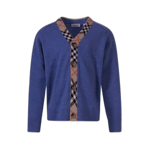 Burberry Kids Check Trim Cardigan