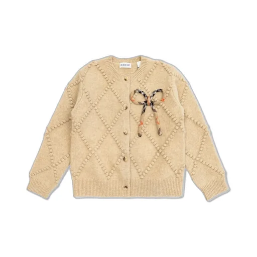 Burberry Kids Bow Detailed Button-Up Cardigan