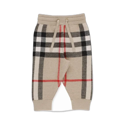 Burberry Kids Checked Drawstring Knit Pants