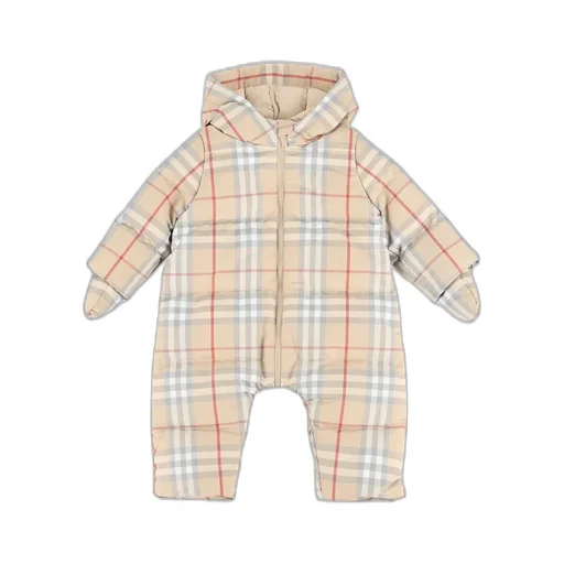 Burberry Kids Checked Hooded Padded Suit