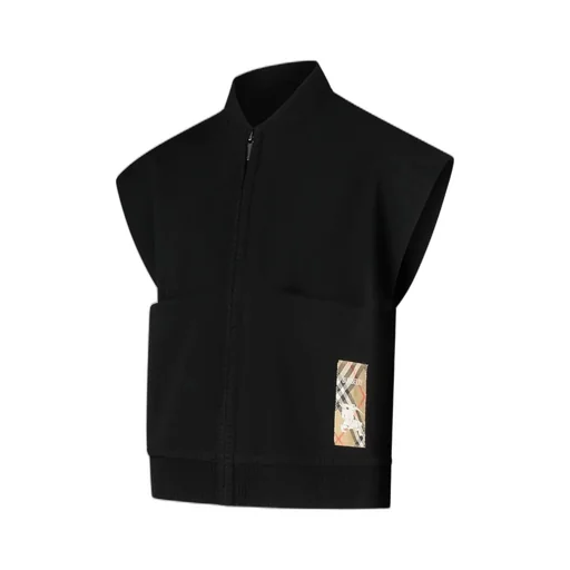 Burberry Kids Logo Patch Checked Zipped Vest