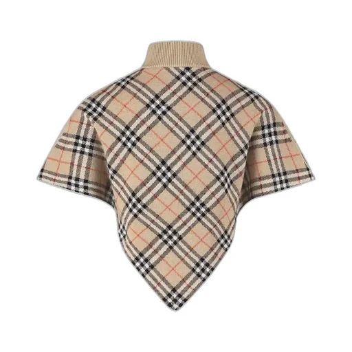 Burberry Kids Checked Zipped High-Neck Cape