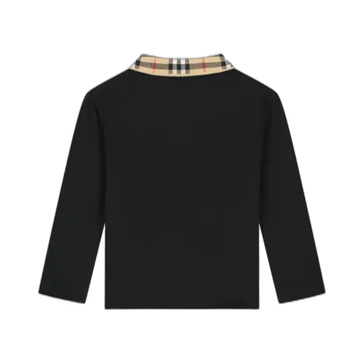 Burberry Kids Check-Trimmed Long-Sleeved Polo Shirt