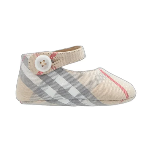 Burberry Kids Check-Printed Round-Toe Mary Jane Shoes