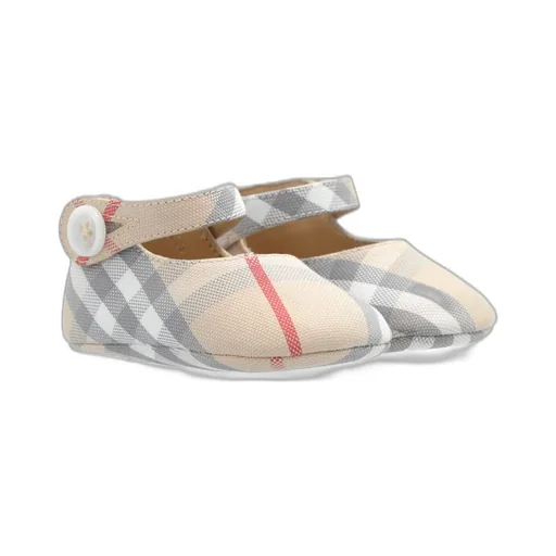 Burberry Kids Check-Printed Round-Toe Mary Jane Shoes