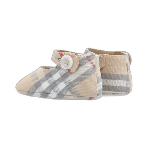 Burberry Kids Check-Printed Round-Toe Mary Jane Shoes