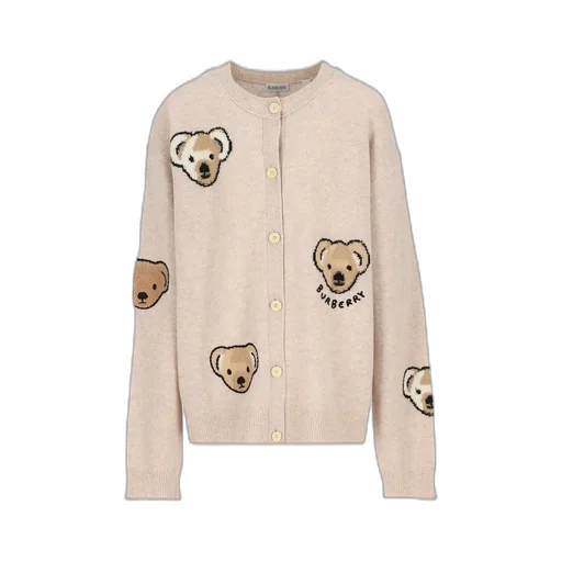 Burberry Kids Bear Intarsia-Knit Buttoned Cardigan