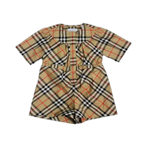 Burberry Kids Check Stretch Playsuit