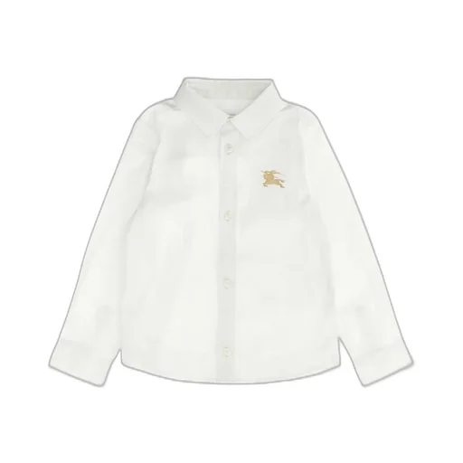 Burberry Kids Logo Embroidered Curved Hem Shirt