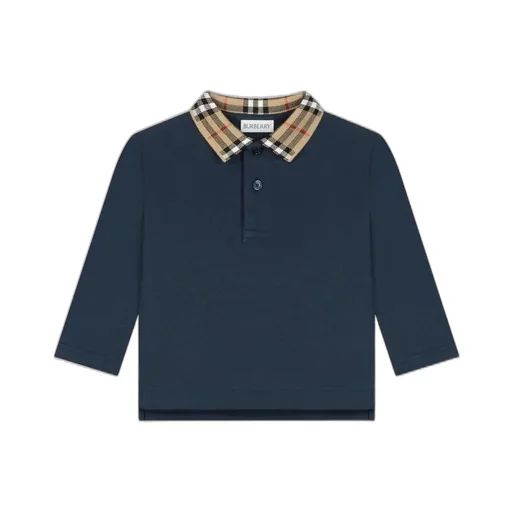Burberry Kids Long-Sleeved Straight-Hem Polo Shirt