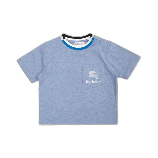Burberry Kids Logo Embroidered Jersey T-Shirt