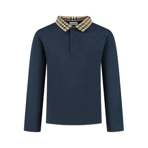 Burberry Kids Long-Sleeved Buttoned Polo Shirt