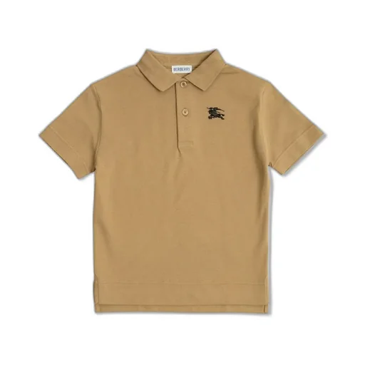 Burberry Kids Logo Embroidered Short Sleeved Polo Shirt
