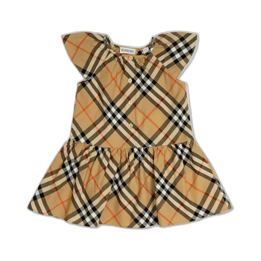 Burberry Kids Checked Ruffled Dress