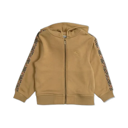 Burberry Kids Check Trim Zip Hoodie