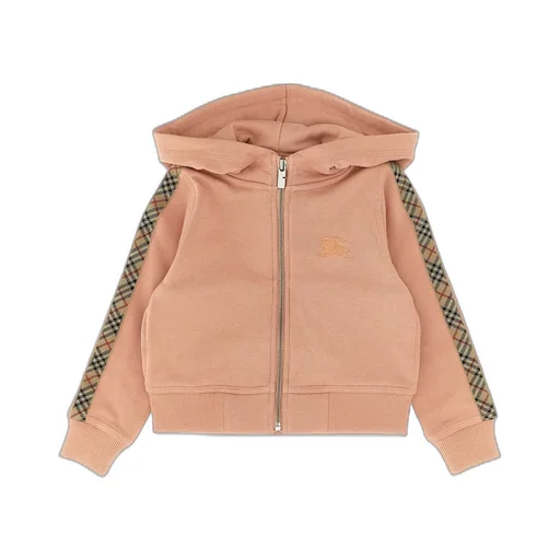 Burberry Kids Check Trim Zip-Up Hoodie