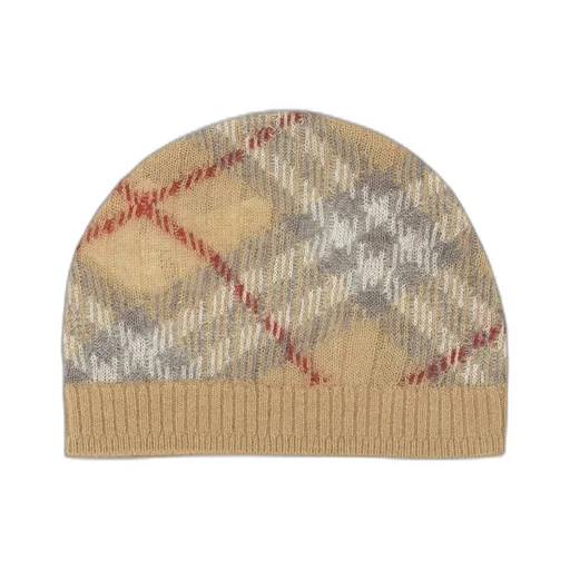 Burberry Kids Checked Ribbed-Knit Beanie