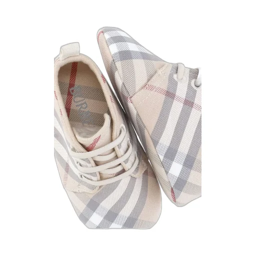 Burberry Kids Check-Pattern Lace-Up Crib Shoes