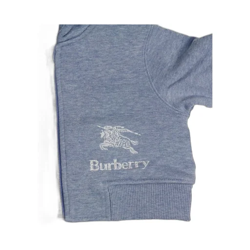 Burberry Kids Logo Embroidered Zip-Up Hoodie
