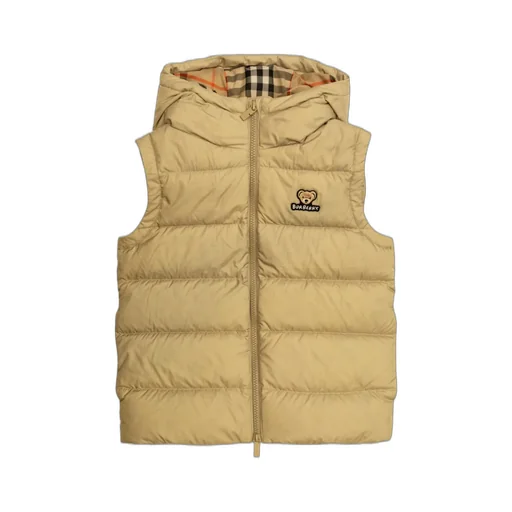 Burberry Kids Logo Embroidered Zip-Up Quilted Vest