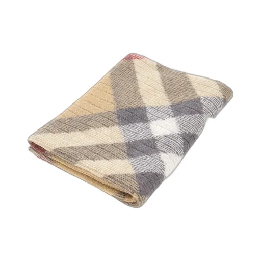Burberry Kids Checked Knitted Baby Blanket